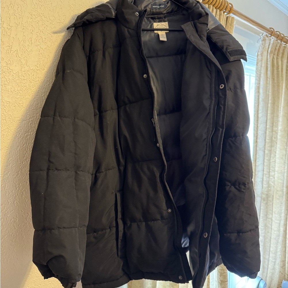 Big and Tall Men's Black Puffer Jacket